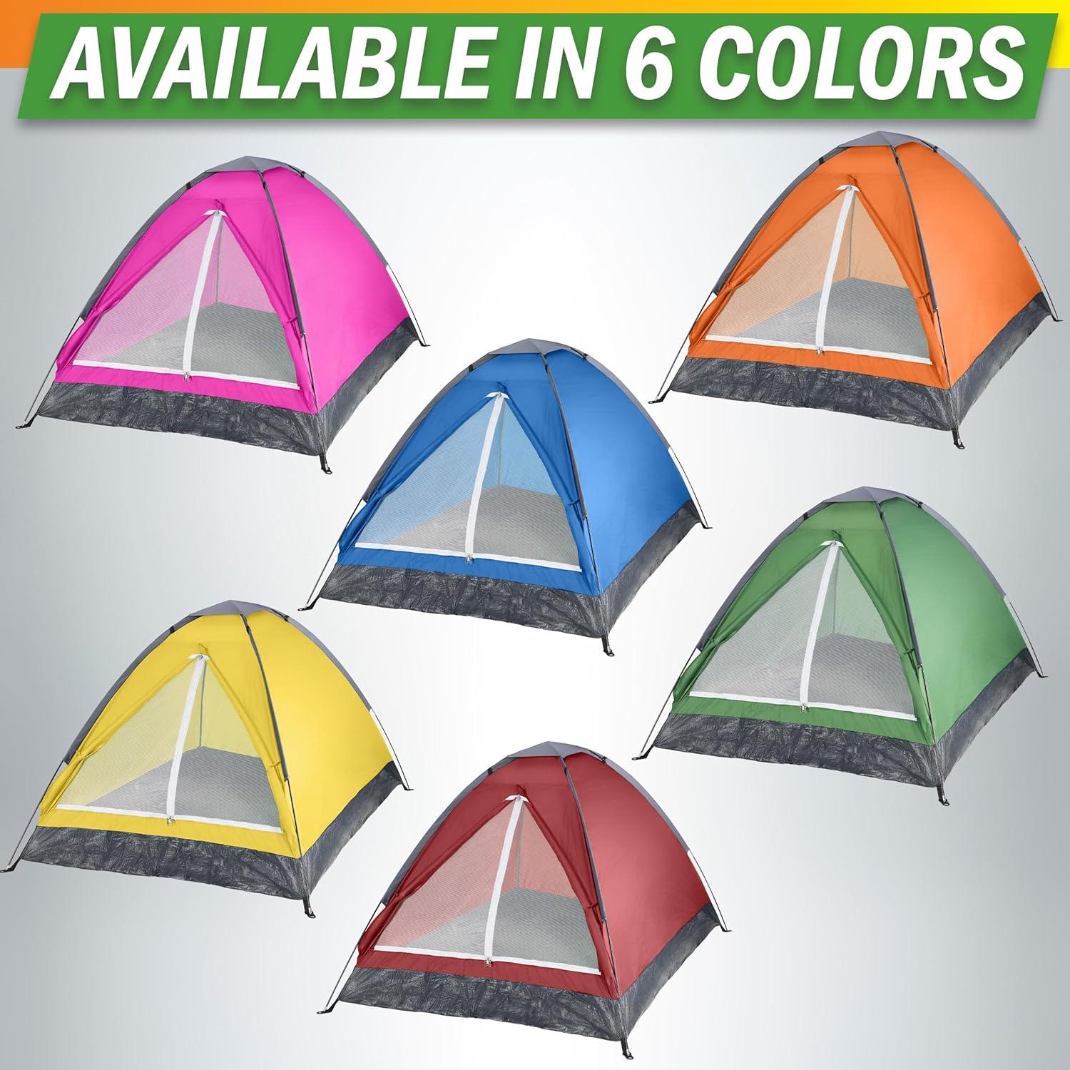 image:image2 Person Camping Tent with Rain Fly and Carrying Bag Lightweight Outdoor Pop Up Tents for Camping Essentials Music Festivals Backpacking Hiking or Beach Shelter by Wakeman OutdoorsBlue