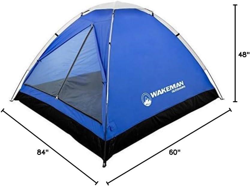 image:image2 Person Camping Tent with Rain Fly and Carrying Bag Lightweight Outdoor Pop Up Tents for Camping Essentials Music Festivals Backpacking Hiking or Beach Shelter by Wakeman OutdoorsGrayBlue