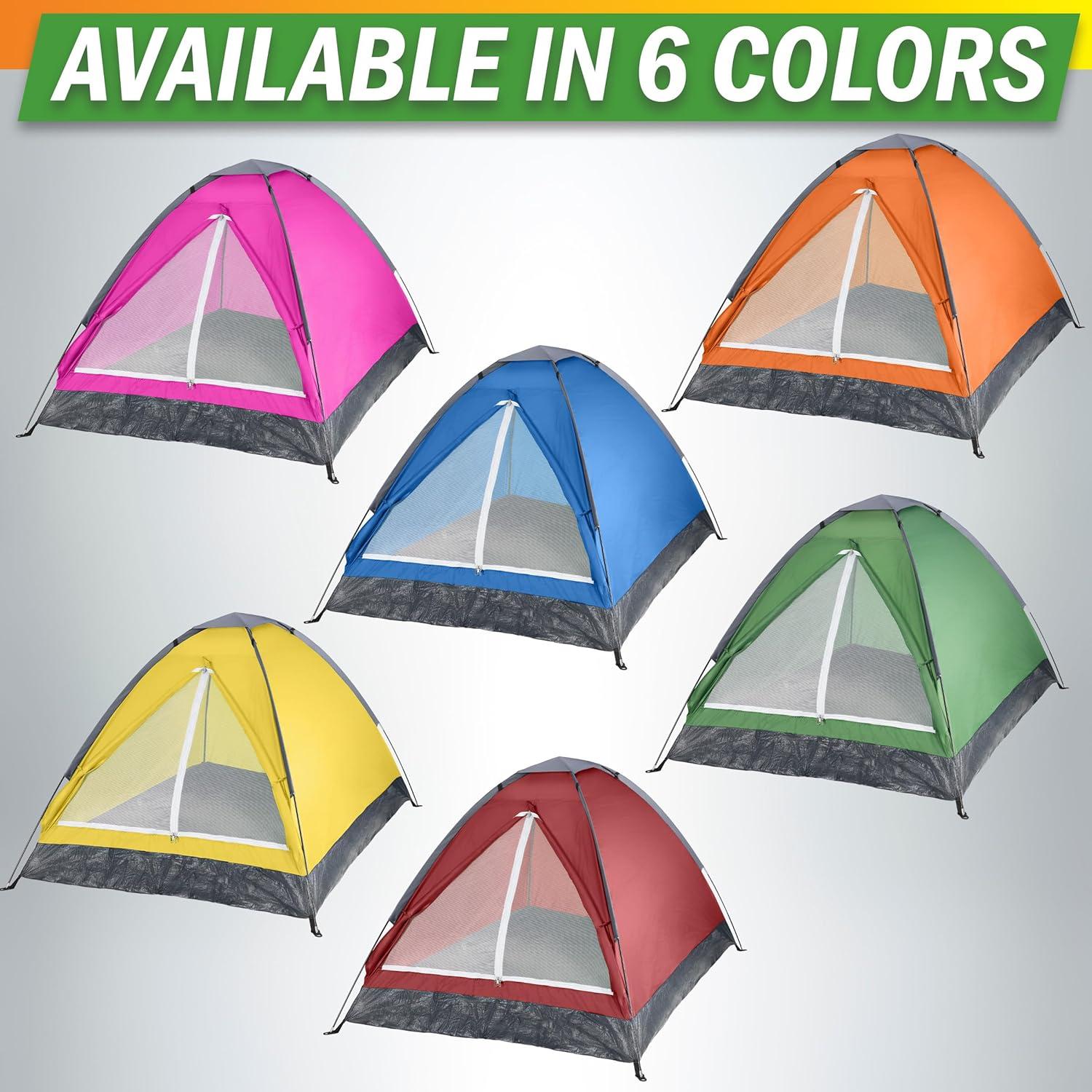 image:image2 Person Outdoors Camping Tent with Rain Fly and Carrying Bag Lightweight Outdoor Pop Up Tents for Camping Essentials Music Festivals Backpacking Hiking or Beach Shelter by Wakeman OutdoorsOrange