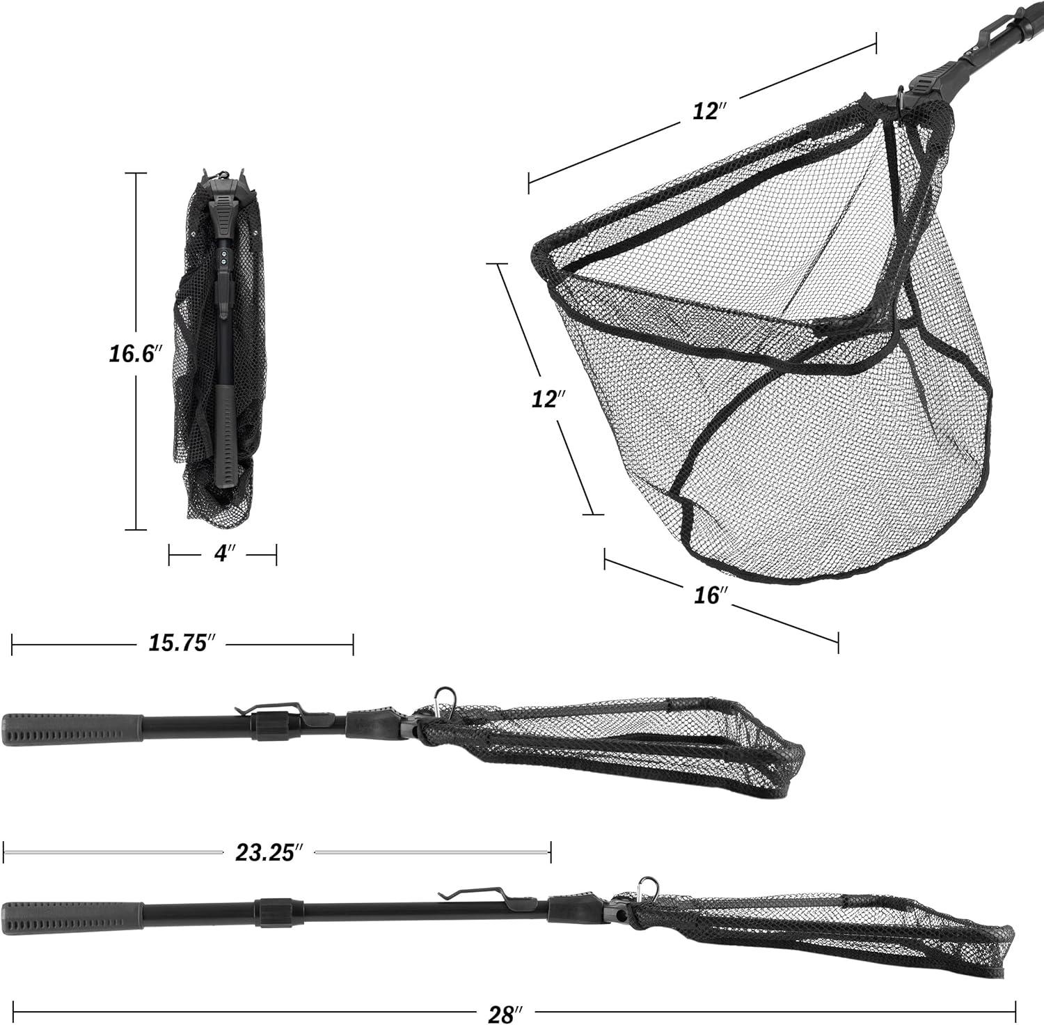 image:image8Inch Fishing Net Lightweight Aluminum Steel and Nylon Bait Net for Catch and Release or Sport Fishing in Salt and Freshwater by Wakeman28 X 16 X 1