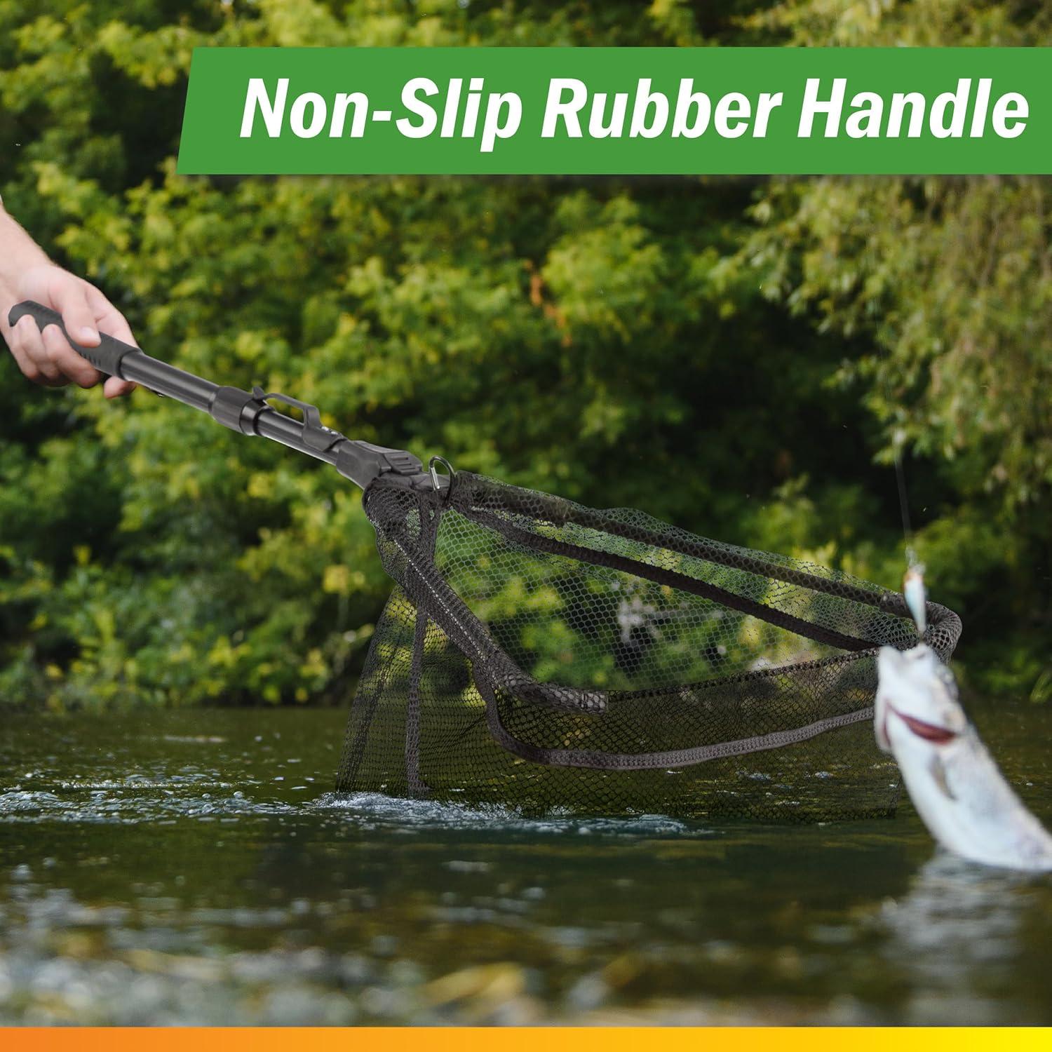 image:image8Inch Fishing Net Lightweight Aluminum Steel and Nylon Bait Net for Catch and Release or Sport Fishing in Salt and Freshwater by Wakeman28 X 16 X 1