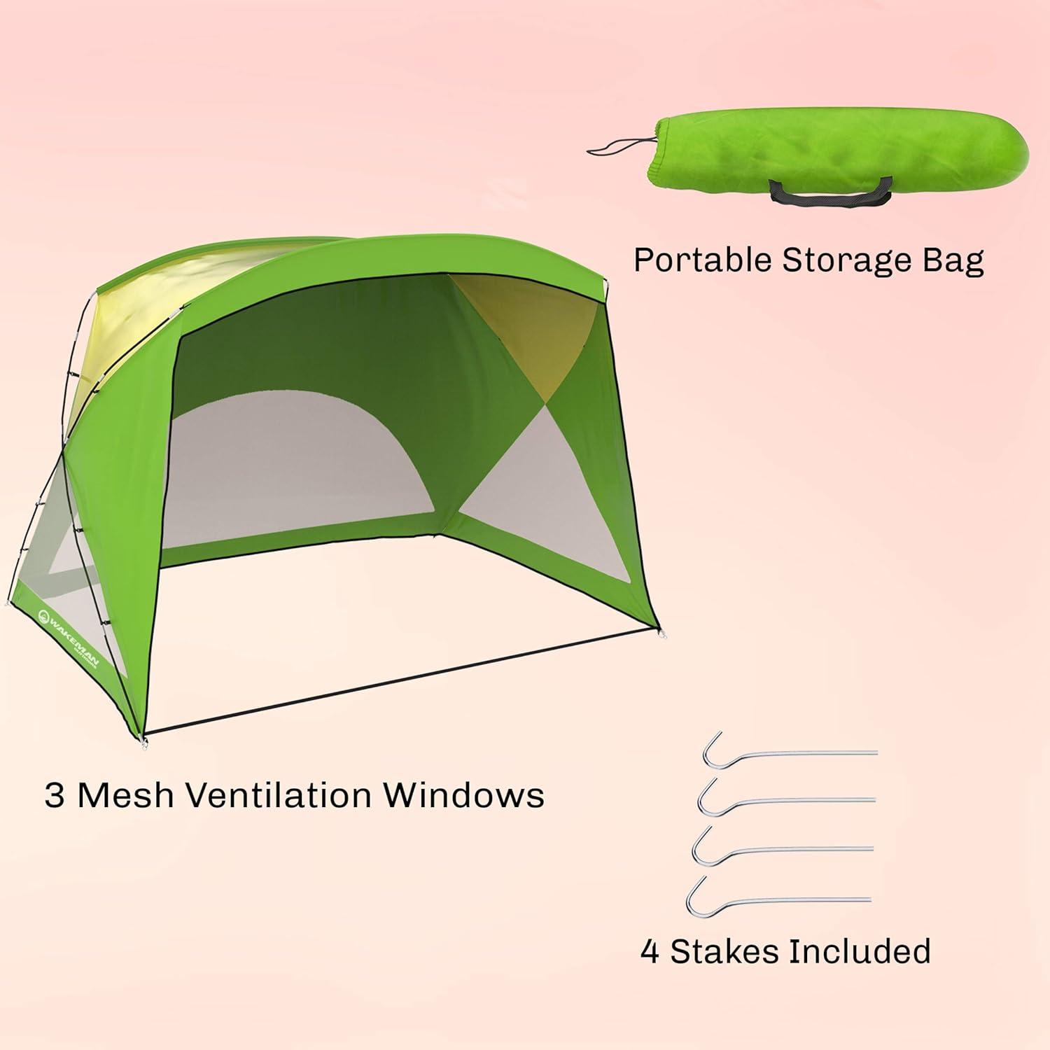 image:imageBeach Tent Sun Shelter for Shade with UV Protection and WaterResistant Coating for Sports Events and More with Carry Bag by Wakeman OutdoorsGreen