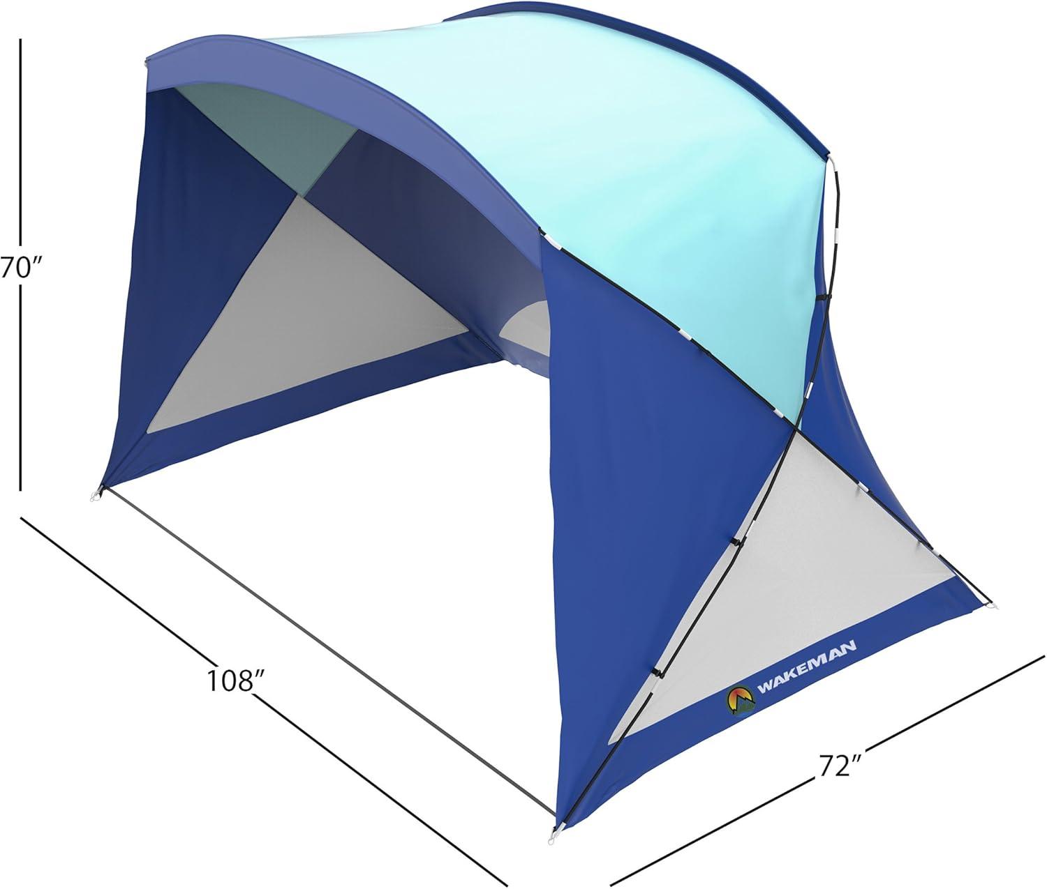 image:imageBeach Tent Sun Shelter for Shade with UV Protection and WaterResistant Coating for Sports Events and More with Carry Bag by Wakeman OutdoorsTurquoiseBlue