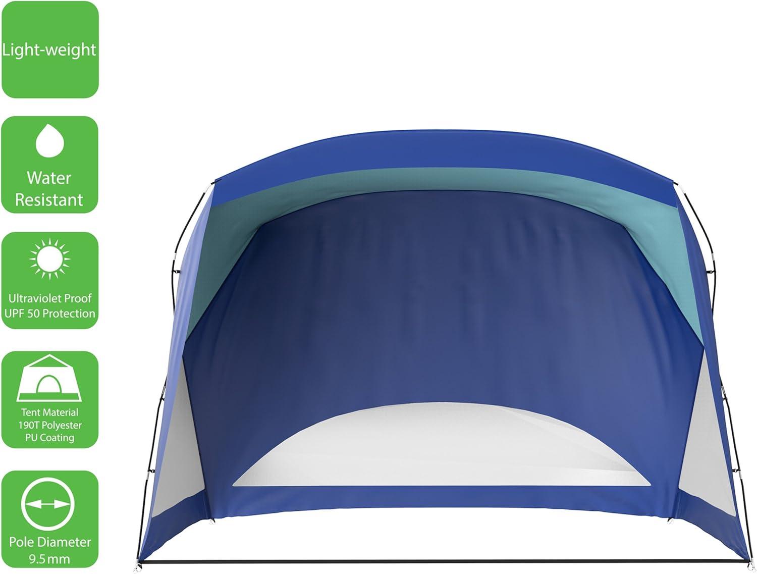 image:imageBeach Tent Sun Shelter for Shade with UV Protection and WaterResistant Coating for Sports Events and More with Carry Bag by Wakeman OutdoorsTurquoiseBlue