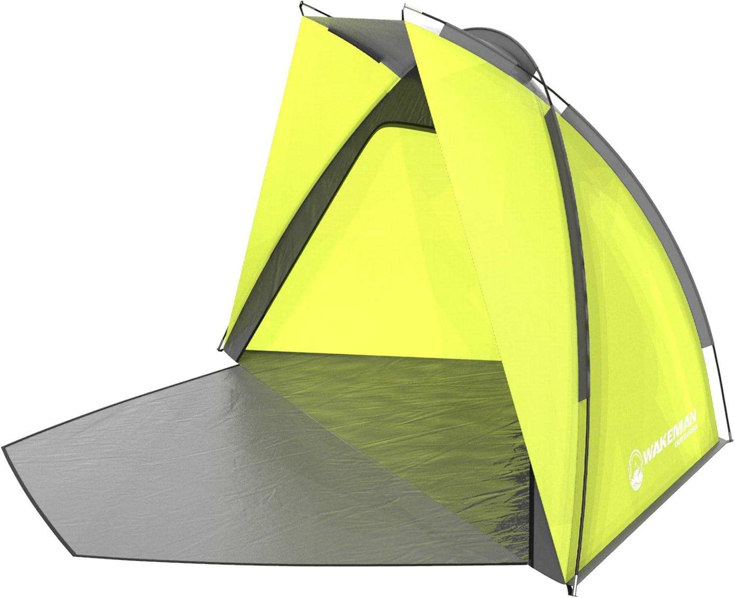 image:imageBeach Tent and Sun Shelter Water and WindResistant Shade Canopy for UV Protection Easy SetUp Tent with Carry Bag by Wakeman YellowYellow