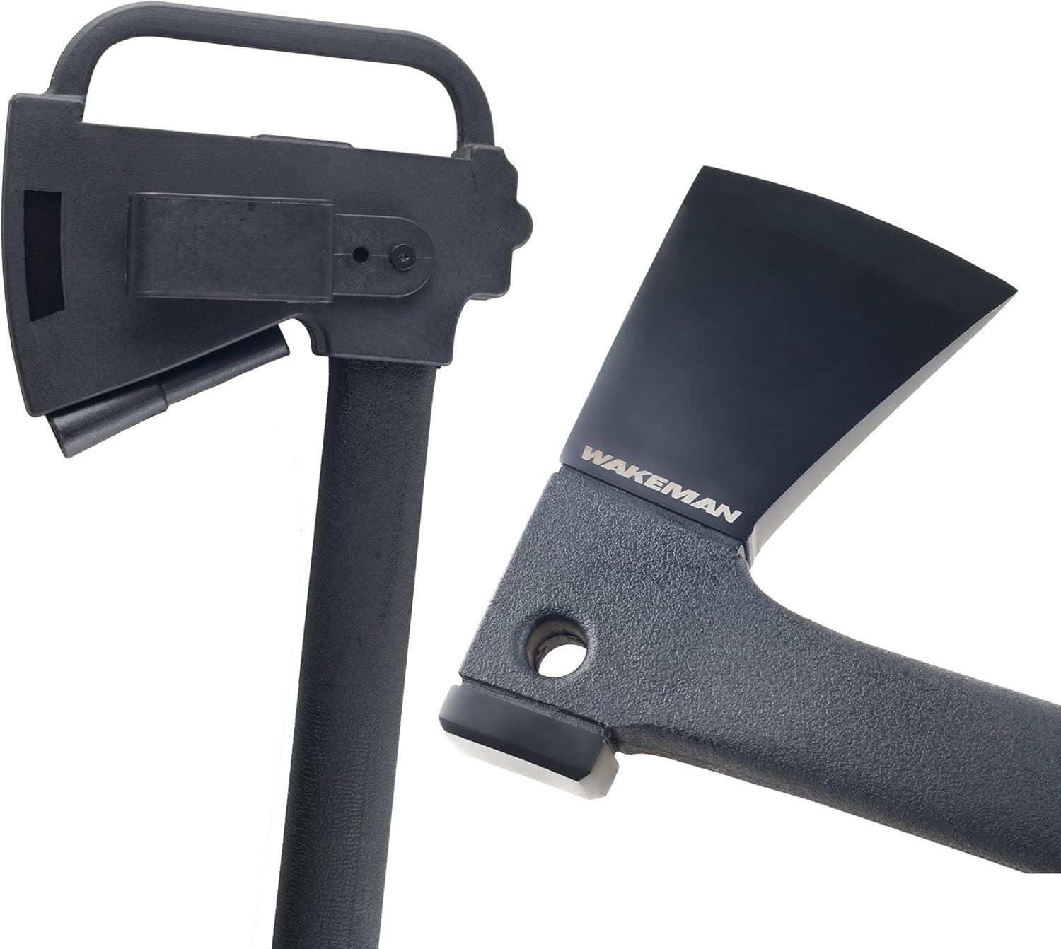 image:imageCamping Hand Axe and Survival Gear Lightweight Hatchet with Nested Serrated Wood Saw Knife and Magnesium Fire Starter Tool by Wakeman Black