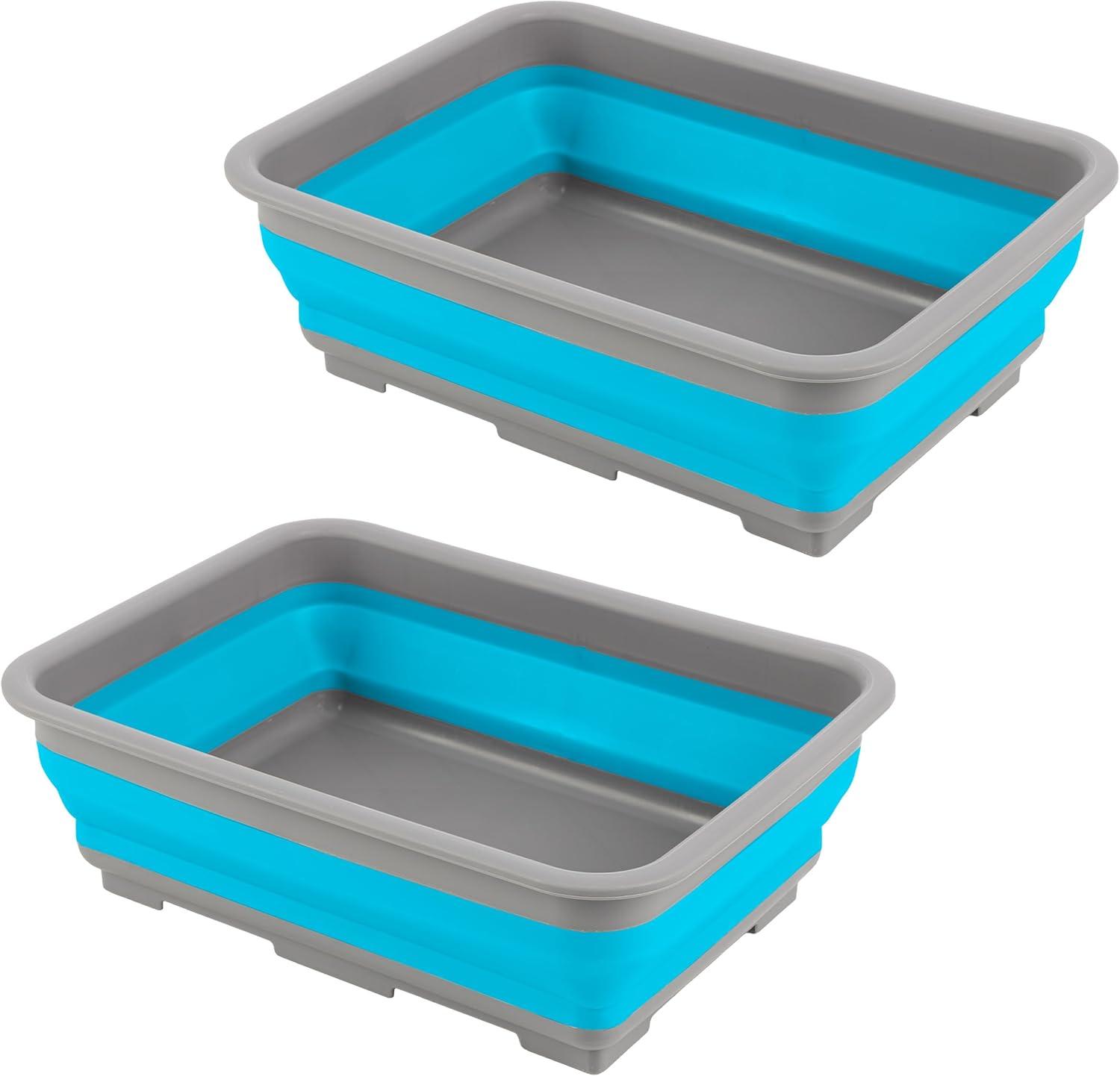 image:imageCollapsible Cleaning Caddy Portable Multiuse Wash Basin Dish Tub or Ice Bucket with 727L Capacity for Camping and Tailgating by Wakeman RedBlue