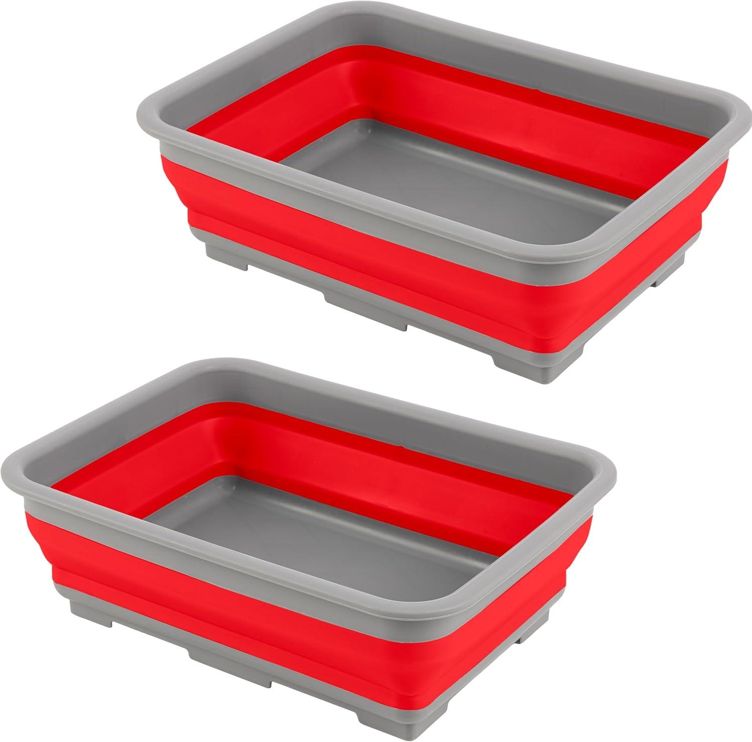image:imageCollapsible Cleaning Caddy Portable Multiuse Wash Basin Dish Tub or Ice Bucket with 727L Capacity for Camping and Tailgating by Wakeman RedRed