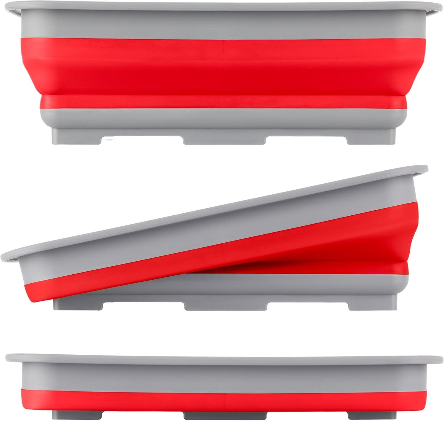 image:imageCollapsible Cleaning Caddy Portable Multiuse Wash Basin Dish Tub or Ice Bucket with 727L Capacity for Camping and Tailgating by Wakeman RedRed