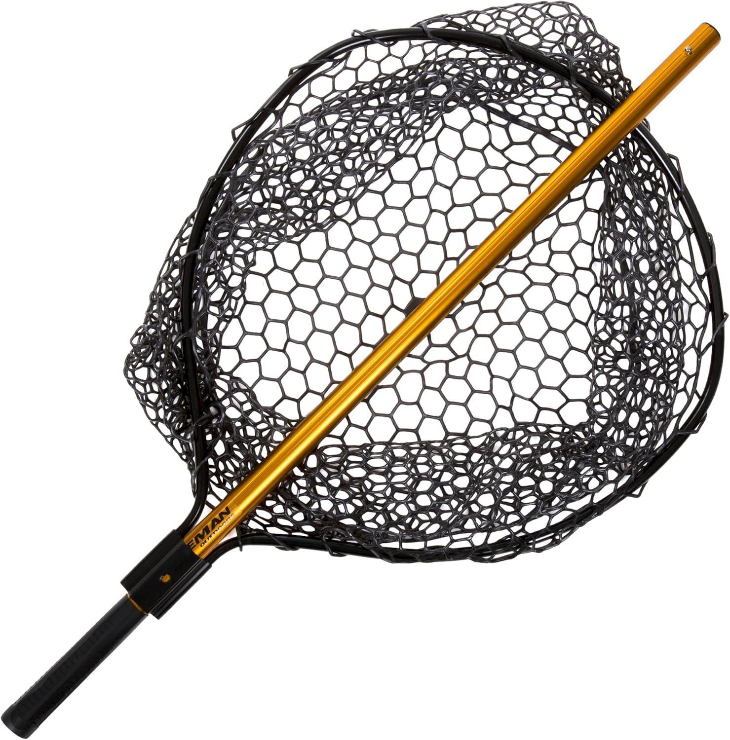 image:imageCollapsible Fishing Net 56Inch Retractable Landing Net with Telescopic Pole Fishing Equipment for CatchandRelease by Wakeman Gold