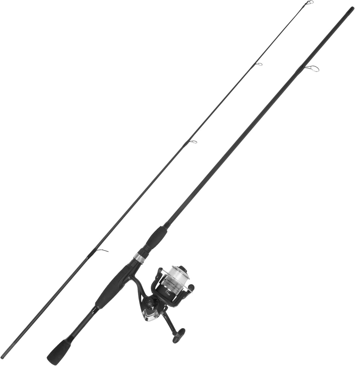 image:imageFiberglass Fishing Pole Strike Series 78Inch Collapsible Rod and Spinning Reel Combo EVA Handle PreSpooled Reel Fishing Gear for Catching Walleye Bass Trout and More by WakemanBlackout
