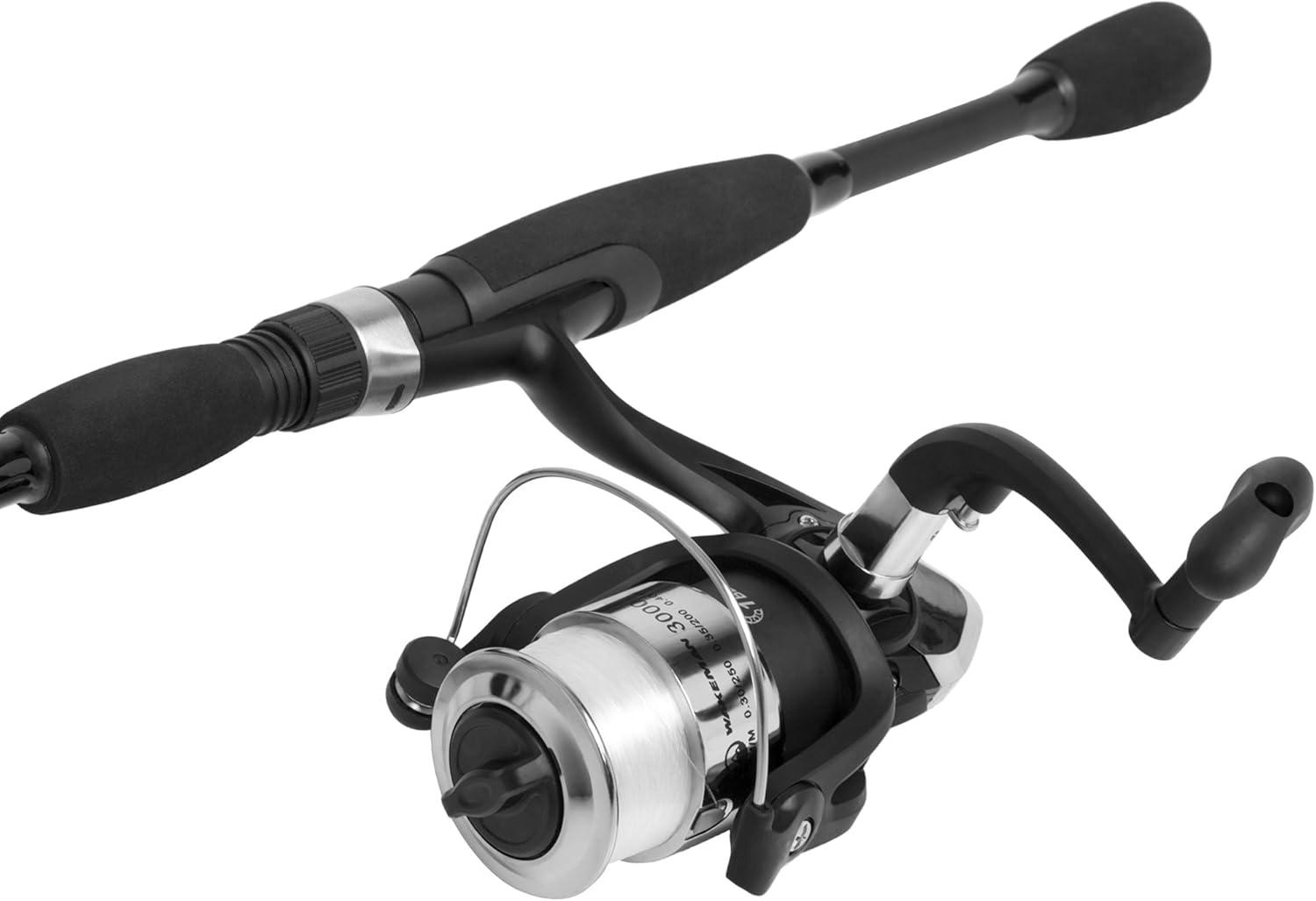 image:imageFiberglass Fishing Pole Strike Series 78Inch Collapsible Rod and Spinning Reel Combo EVA Handle PreSpooled Reel Fishing Gear for Catching Walleye Bass Trout and More by WakemanBlackout