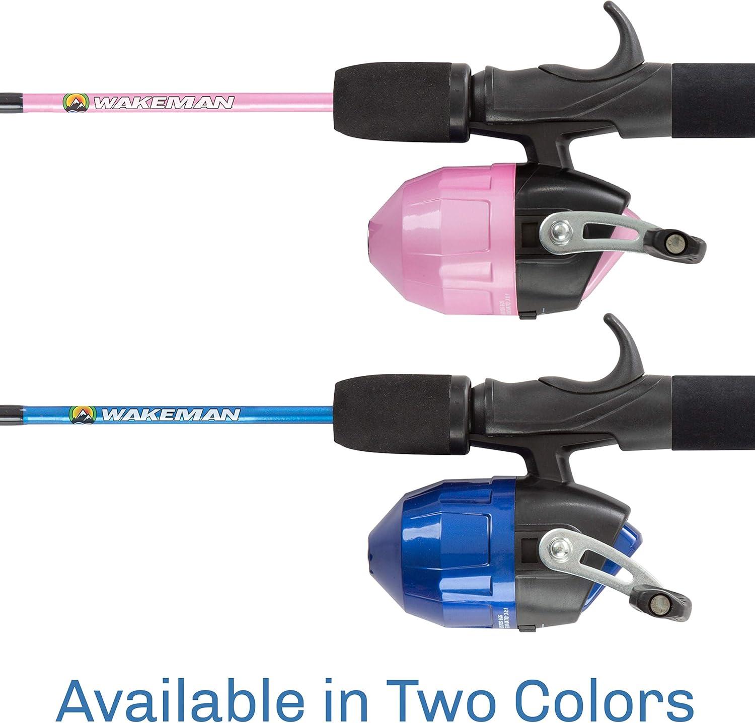 image:imageFishing Rod and Reel 4 2 Fiberglass Pole Spincast Reel and 8Piece Tackle Kit for Beginners Shallow Series by Wakeman Outdoors Blue