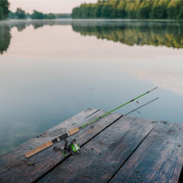 image:imageFishing Rod and Reel Combo Kettle Series Fiberglass Pole with Spinning Reel Cork Handle and Beginners Tackle Kit by WakemanGreen
