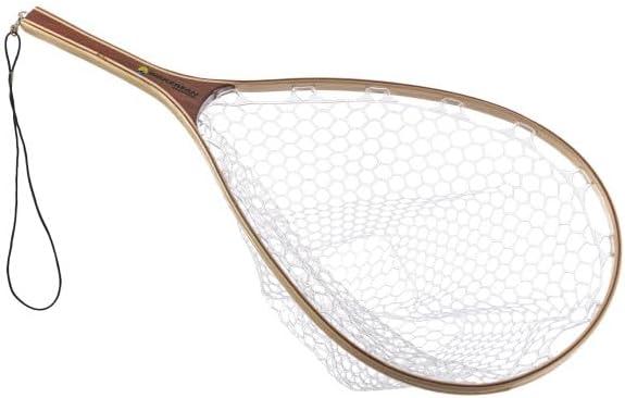 image:imageFly Fishing Net with Handle Soft Mesh Catch and Release Rubber Fly Fish Net with Lightweight Wood Frame and Safety Lanyard Landing Bass and Trout Fishing Gear by Wakeman Outdoors