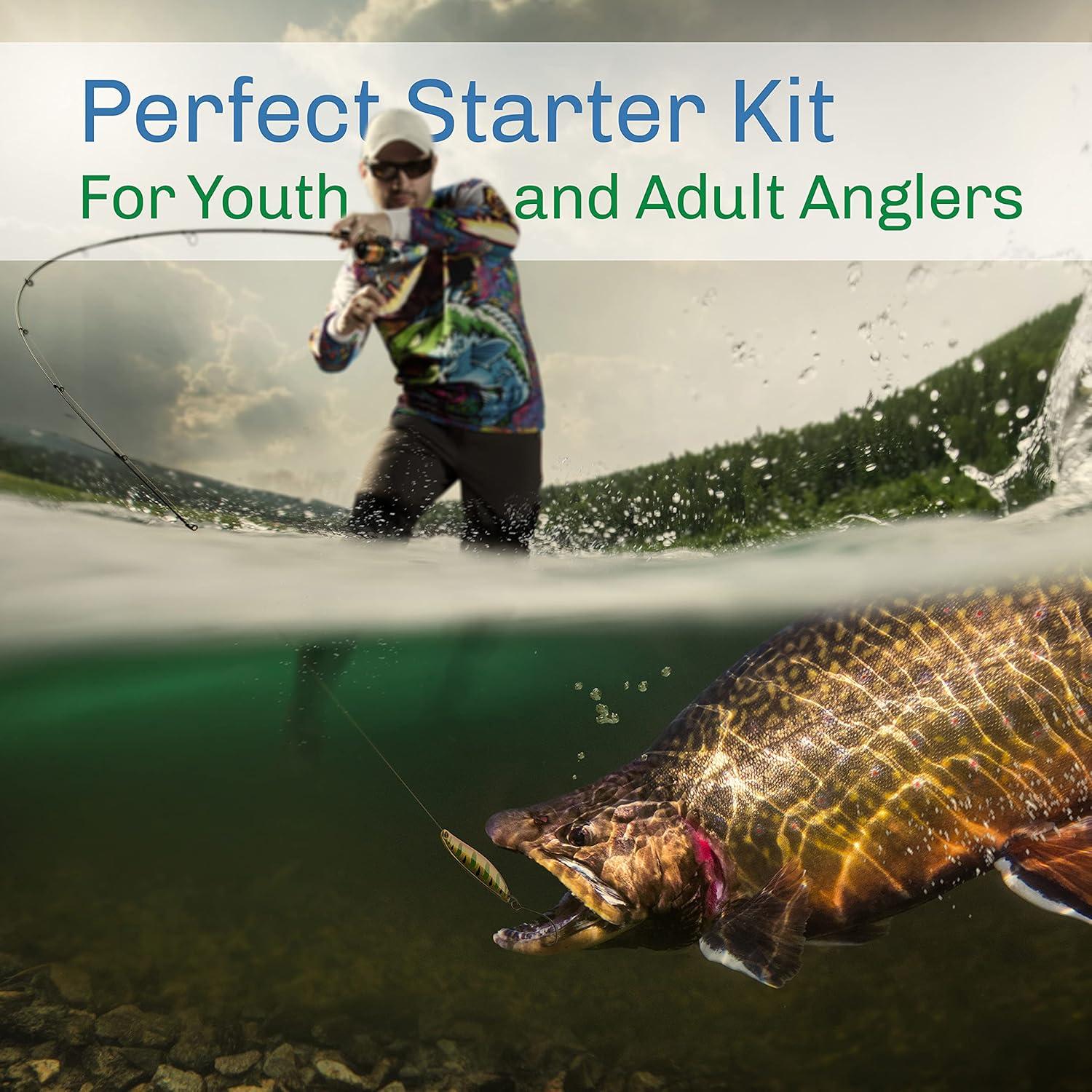 image:imageFly Fishing Rod and Reel Combo Including Carrying Case Flies and Fishing Line Charter Series Gear and Accessories by Wakeman Black