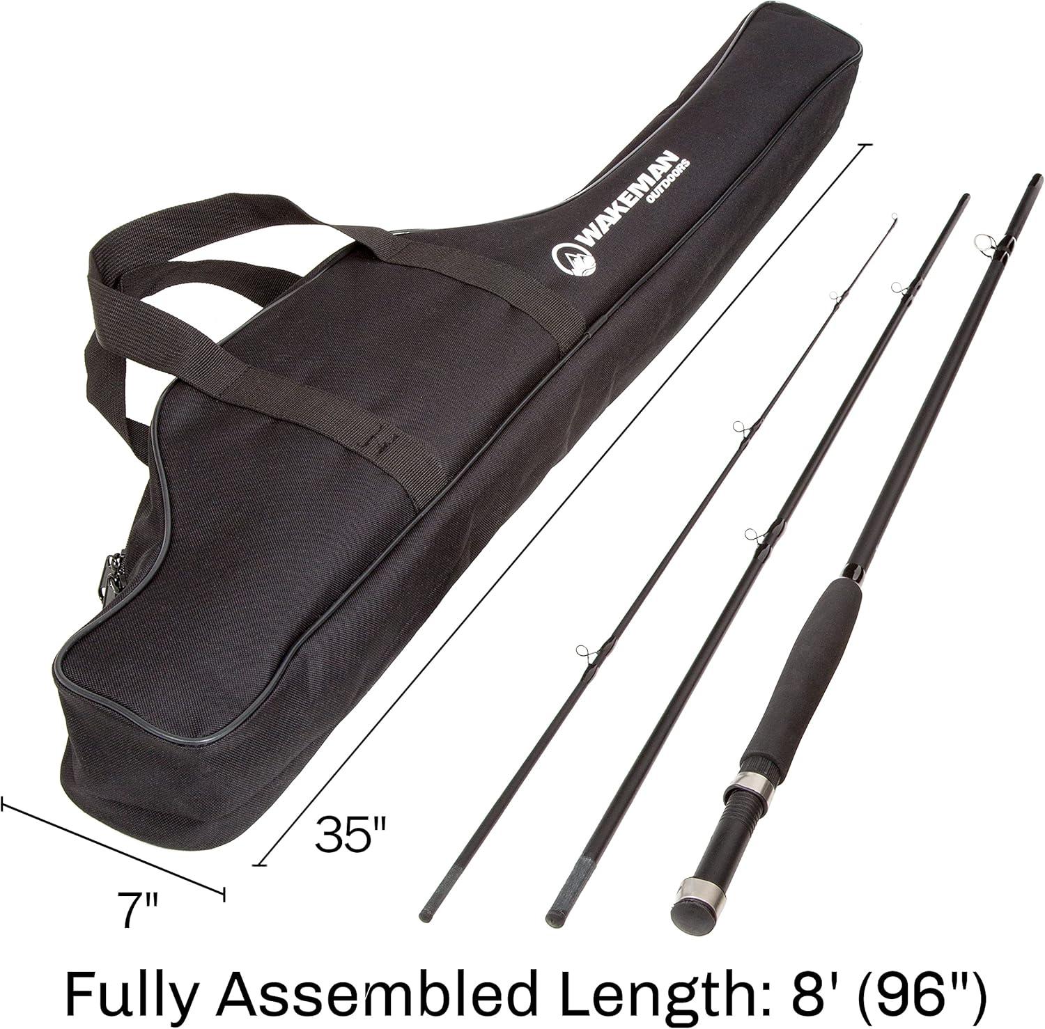 image:imageFly Fishing Rod and Reel Combo Including Carrying Case Flies and Fishing Line Charter Series Gear and Accessories by Wakeman Black