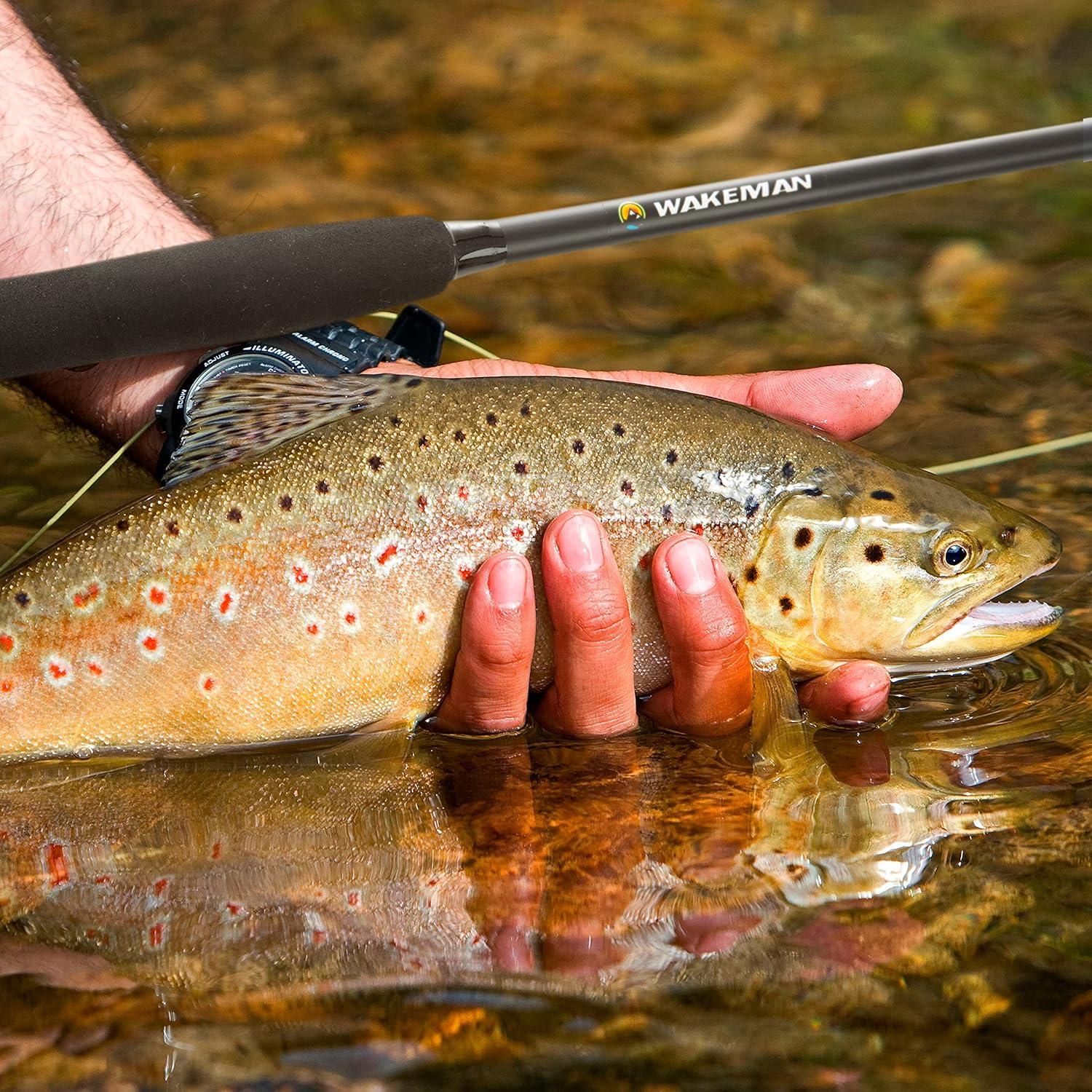 image:imageFly Fishing Rod and Reel Combo Including Carrying Case Flies and Fishing Line Charter Series Gear and Accessories by Wakeman Black