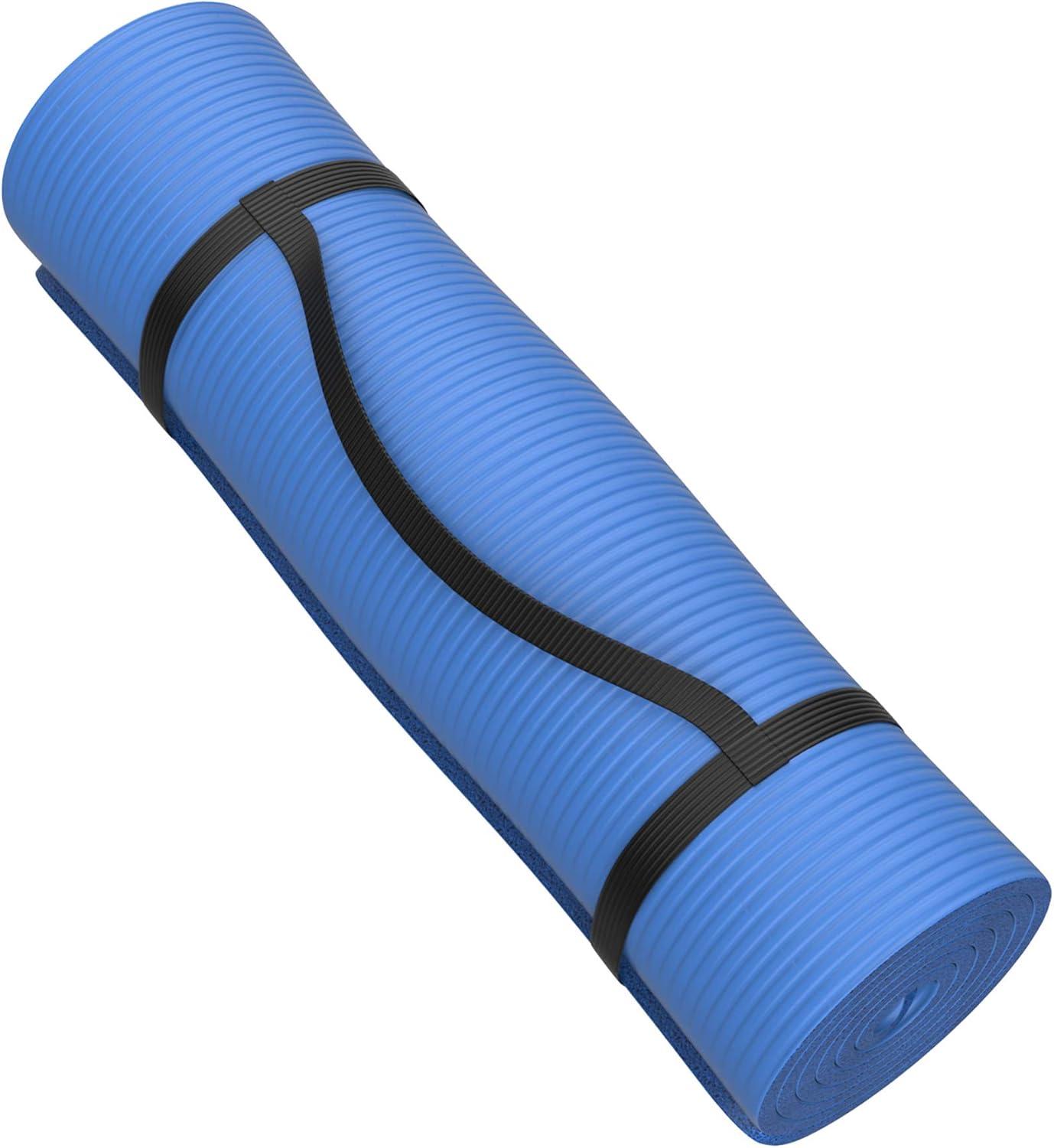 image:imageFoam Sleeping Pad Lightweight 05InchThick Waterproof Camping Mat with Carrying Handle for Cots Tents Hiking and Sleepovers by Wakeman Blue