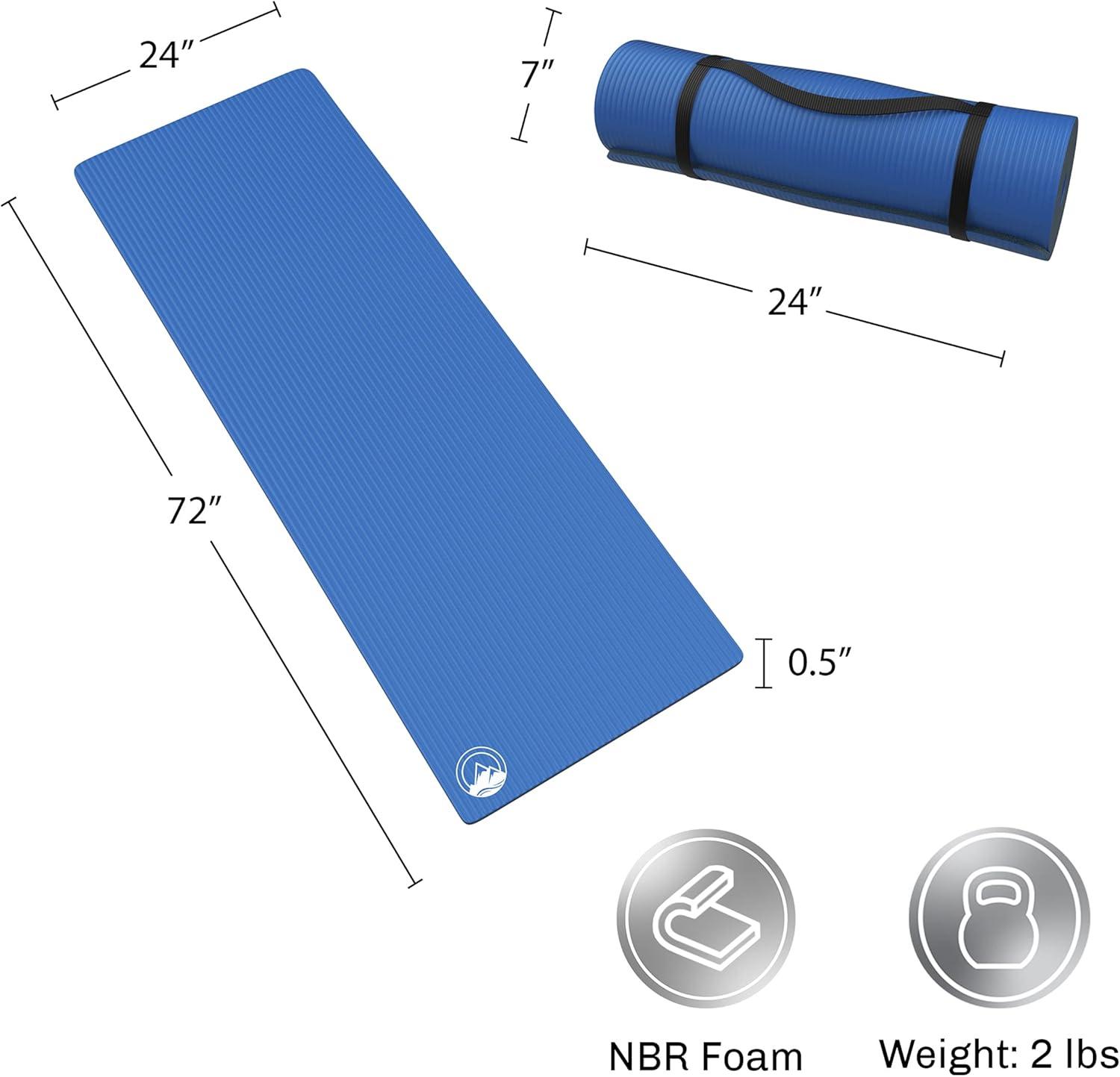 image:imageFoam Sleeping Pad Lightweight 05InchThick Waterproof Camping Mat with Carrying Handle for Cots Tents Hiking and Sleepovers by Wakeman Blue