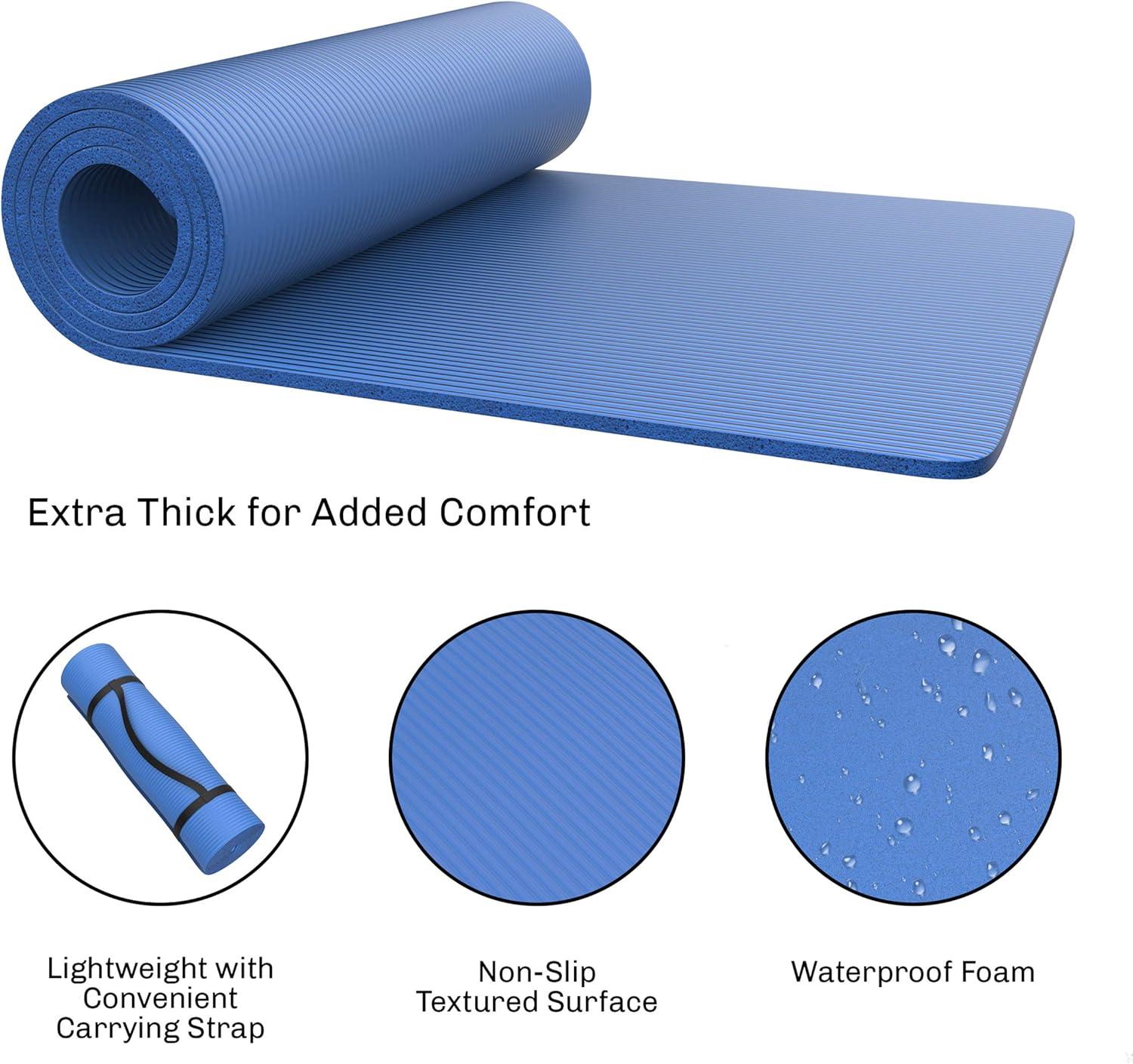 image:imageFoam Sleeping Pad Lightweight 05InchThick Waterproof Camping Mat with Carrying Handle for Cots Tents Hiking and Sleepovers by Wakeman Blue