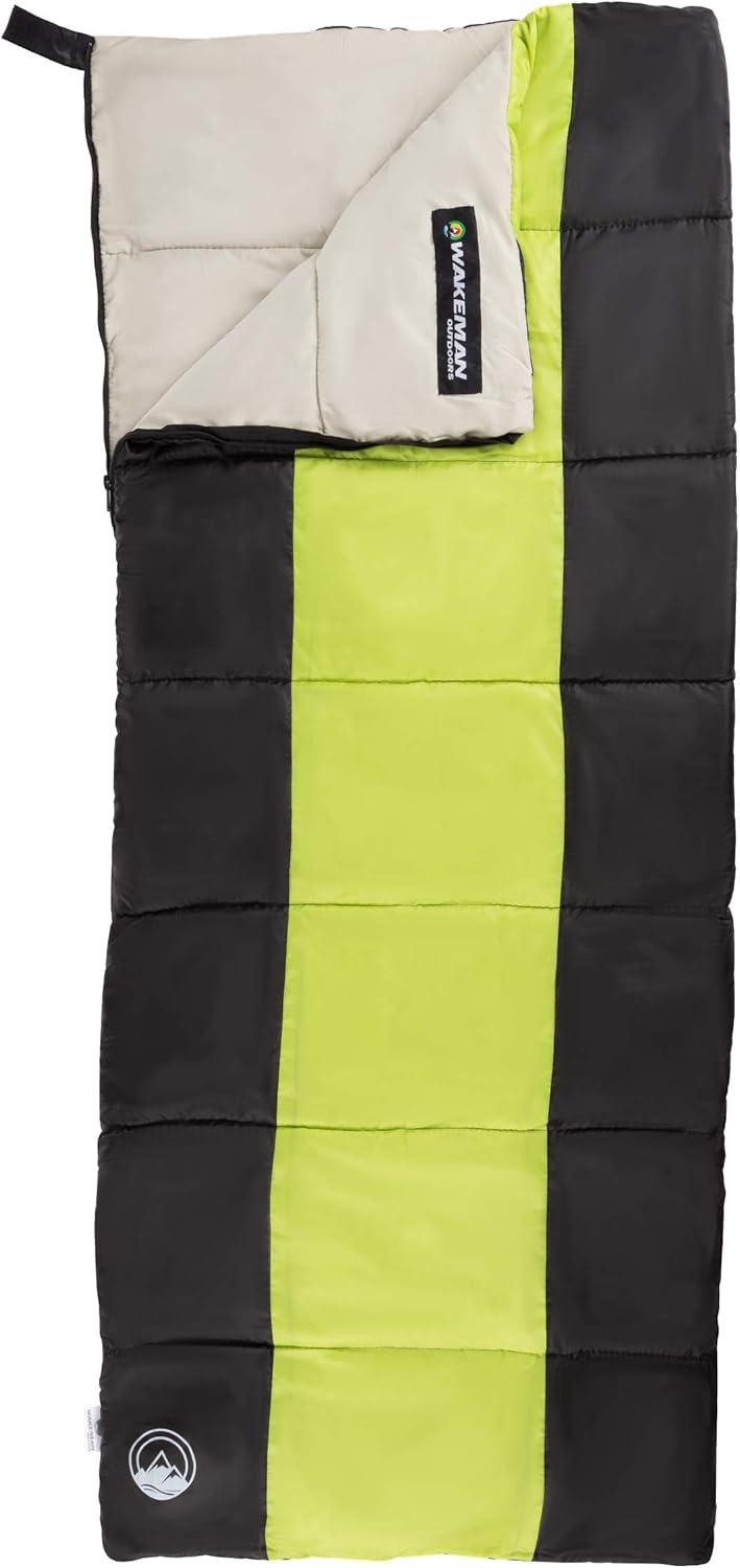 image:imageLightweight Sleeping Bag Carrying Bag with Compression Straps Included for Adults Kids Camping Backpacking and Sleepovers by Wakeman OutdoorsNeon GreenBlack