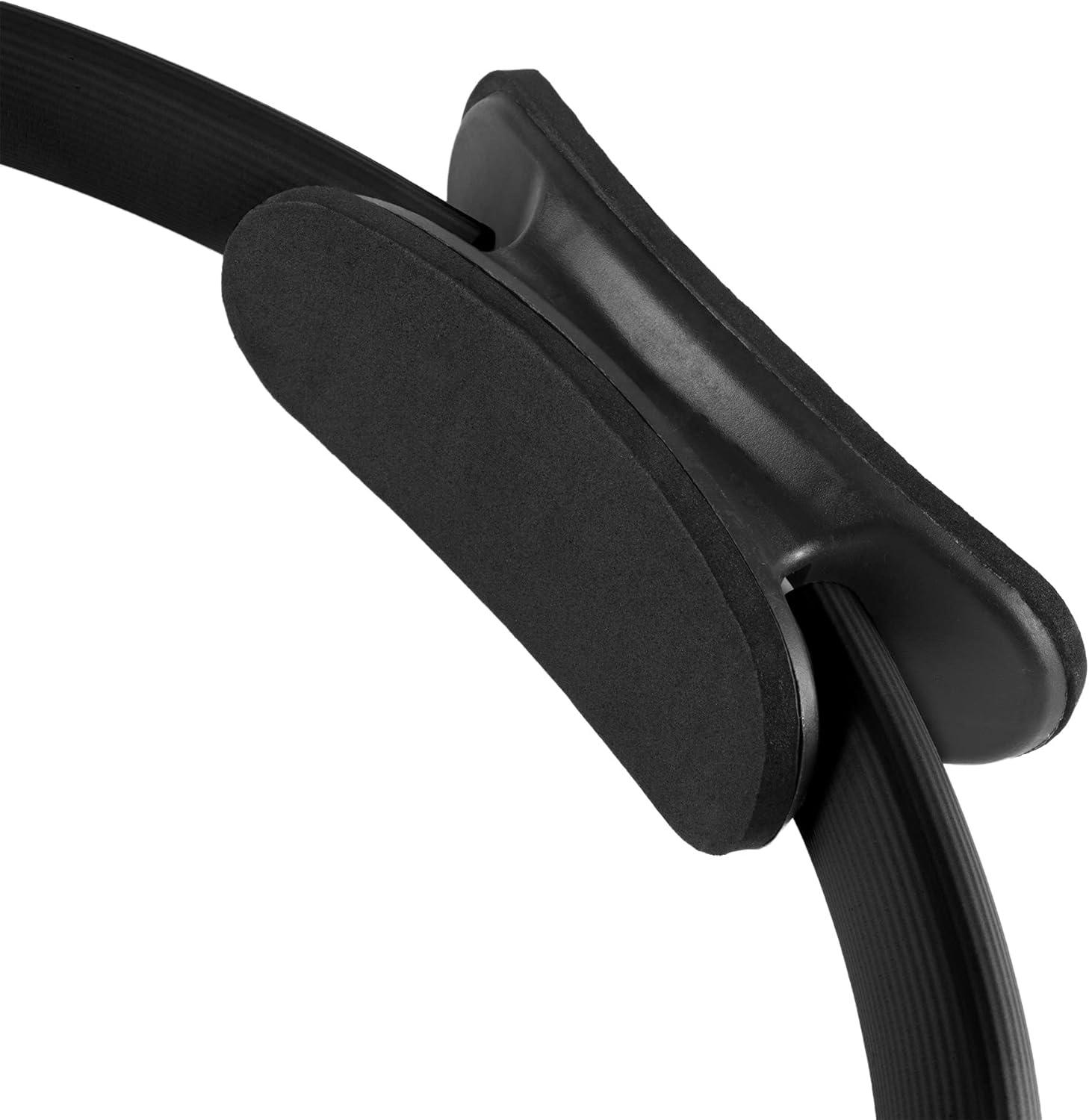 image:imagePilates Toning Ring Dual Grip Foam Resistance Circle Full Body Workout for Barre Sculpting and Strength Exercise by Wakeman Fitness Black