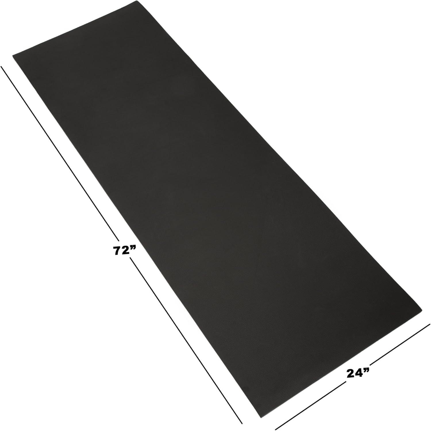 image:imageThick Yoga Mat Double Sided 12Inch Workout Mat 72x24Inch Exercise Pad for Home Gym Fitness or Pilates with Carrying Strap by Wakeman Black