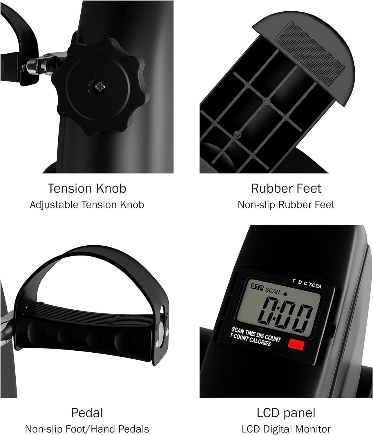 image:imageUnder Desk Bike and Pedal Exerciser AtHome Physical Therapy Equipment and Exercise Machine for Arms and Legs with LCD Screen by Wakeman Fitness