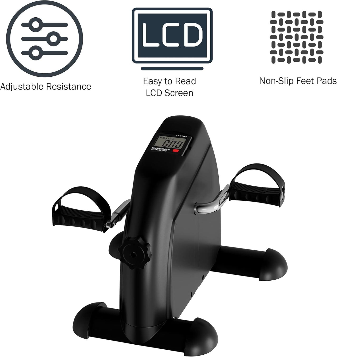 image:imageUnder Desk Bike and Pedal Exerciser AtHome Physical Therapy Equipment and Exercise Machine for Arms and Legs with LCD Screen by Wakeman Fitness