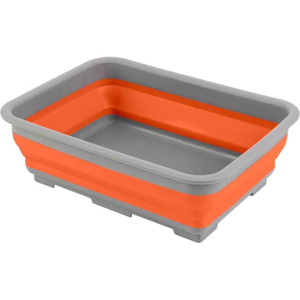 image:imageCollapsible Cleaning Caddy Portable Multiuse Wash Basin Dish Tub or Ice Bucket with 727L Capacity for Camping and Tailgating by Wakeman RedOrange