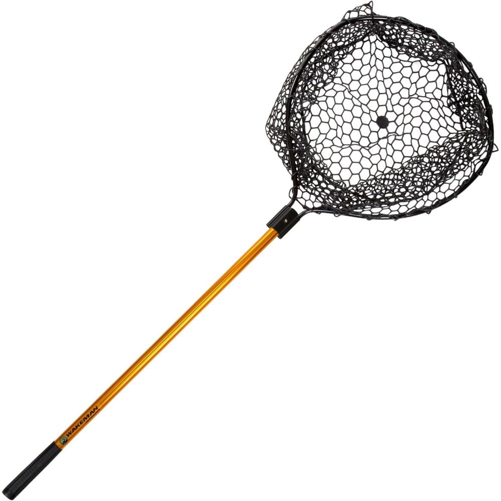 image:imageCollapsible Fishing Net 56Inch Retractable Landing Net with Telescopic Pole Fishing Equipment for CatchandRelease by Wakeman Gold