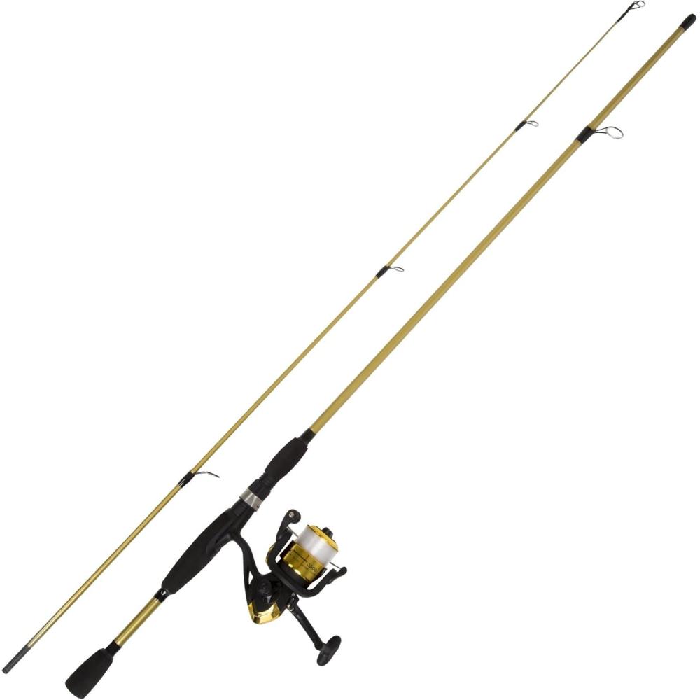 image:imageFiberglass Fishing Pole Strike Series 78Inch Collapsible Rod and Spinning Reel Combo EVA Handle PreSpooled Reel Fishing Gear for Catching Walleye Bass Trout and More by WakemanTrophy Gold