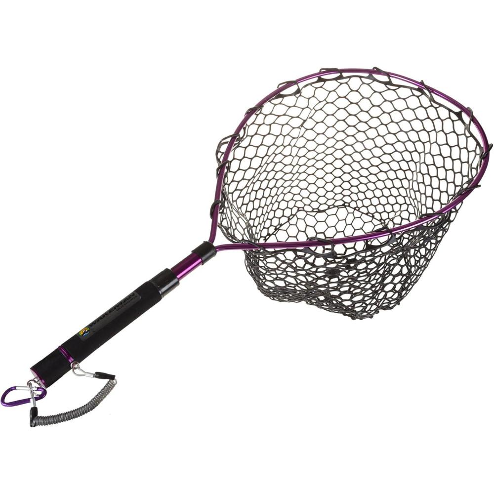 image:imageWakeman Outdoors Fishing Net with Magnetic Clip Adjustable Landing Net with Corrosion Resistant Handle and Rubber Netting for Catch and Release black Normal 80FSH5030