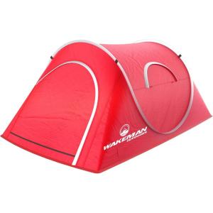 image:image2 Person Pop Up Tent with DualLayer Door and Carry Bag  WaterResistant Tent for Camping Hiking or Beach Use by Wakeman Outdoors Red
