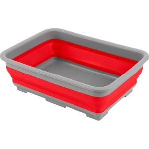 image:imageCollapsible Cleaning Caddy  Portable Multiuse Wash Basin Dish Tub or Ice Bucket with 727L Capacity for Camping and Tailgating by Wakeman RedRed