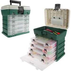 image:imageStorage Tool Box Organizer  Utility Box with 4 Drawers and 19 Compartments for Camping Supplies and Fishing Tackle by Wakeman OutdoorsGreen