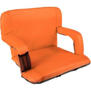 image:imageWakeman Outdoors Wide Stadium Seat Chair Bleacher Cushion Padded Back Support ArmrestsOrange