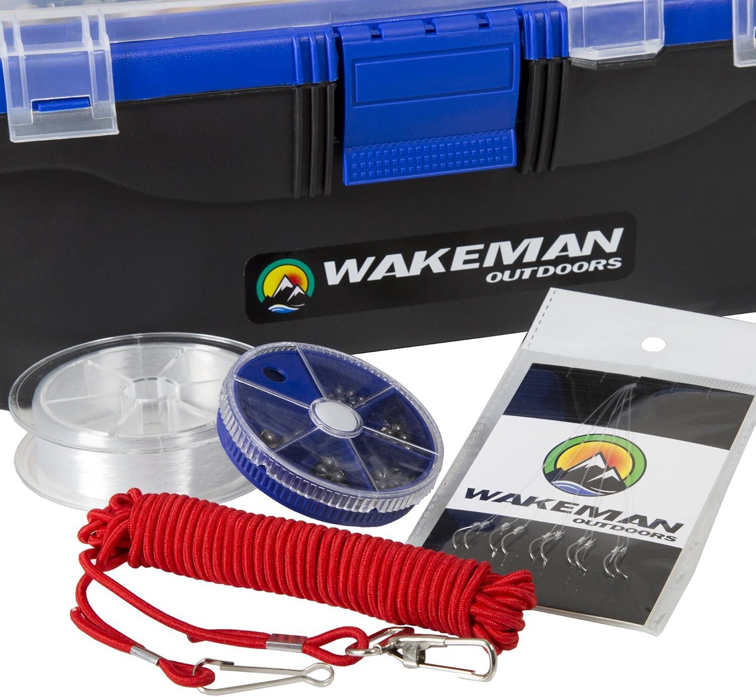 image:image55Piece Fishing Tackle Set Tackle Box Includes Sinkers Hooks Lures Bobbers Swivels Fishing Line and More Angling Gear by Wakeman Blue