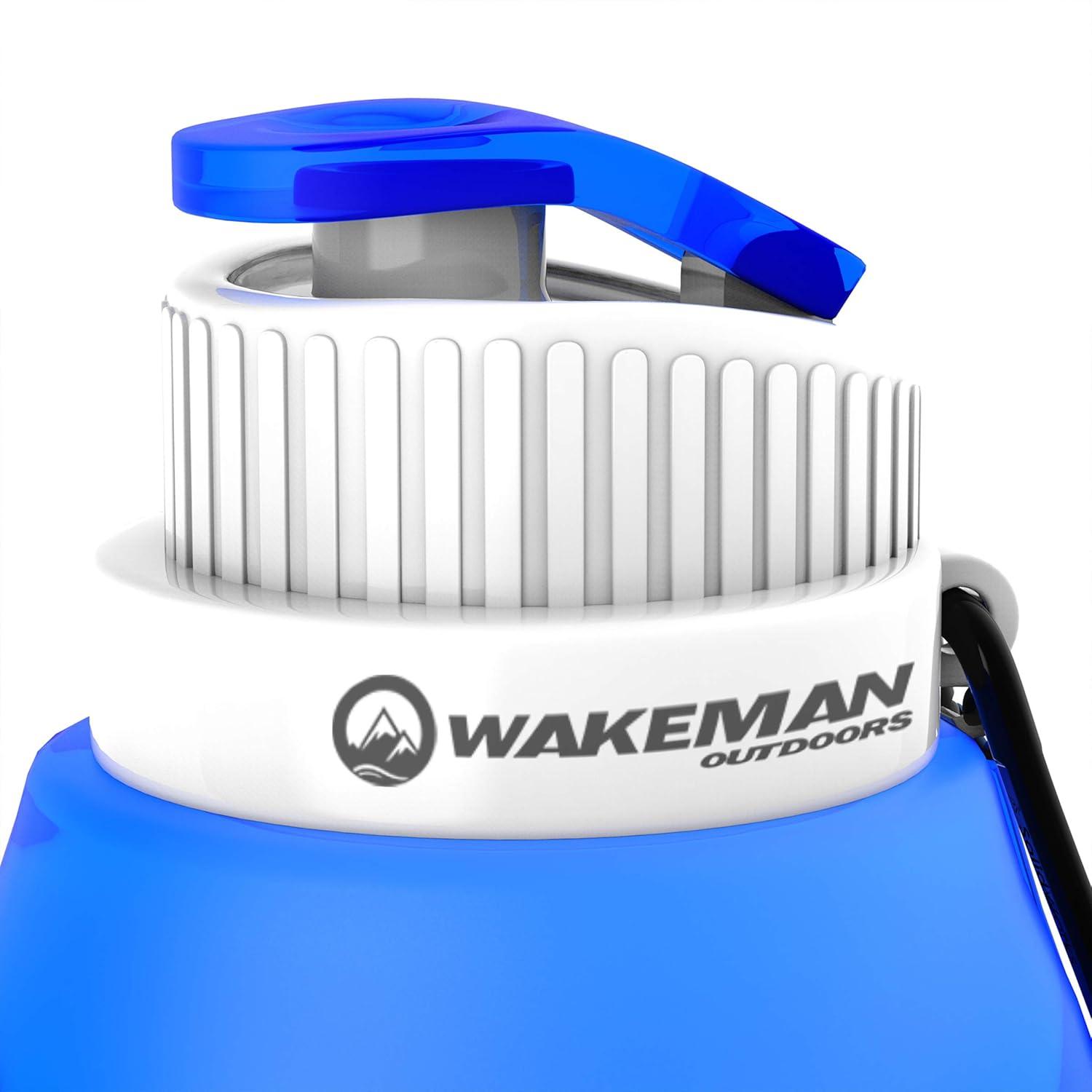 image:imageCollapsible Water Bottles20oz Foldable Reusable LeakProofCompact for Hiking Camping Backpacking Running and More by Wakeman Outdoors 2 Pack