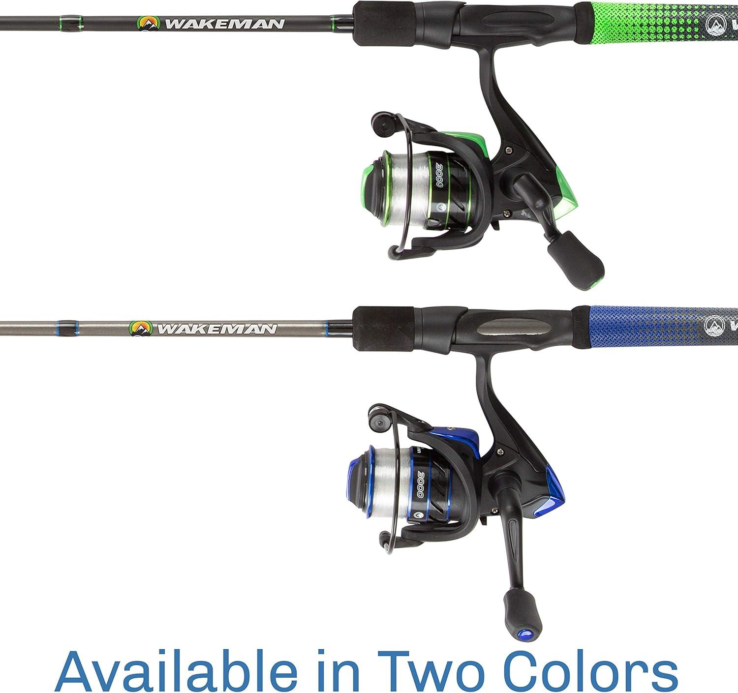 image:imageFishing Rod and Reel Combo Carbon Pole with PreSpooled Spinning Reel and Golf Grip Handle for Bass Trout Salmon or Catfish by Wakeman