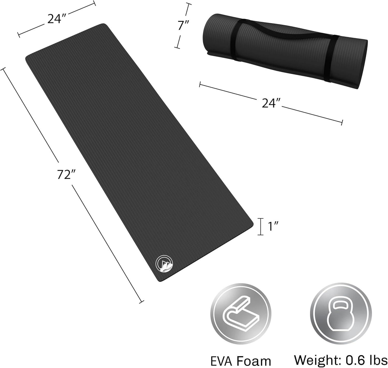image:imageFoam Sleeping Pad Lightweight 05Inch Mat for Camping Cots Tents Backpacking and Yoga NonSlip and Waterproof with Handle by Wakeman Black