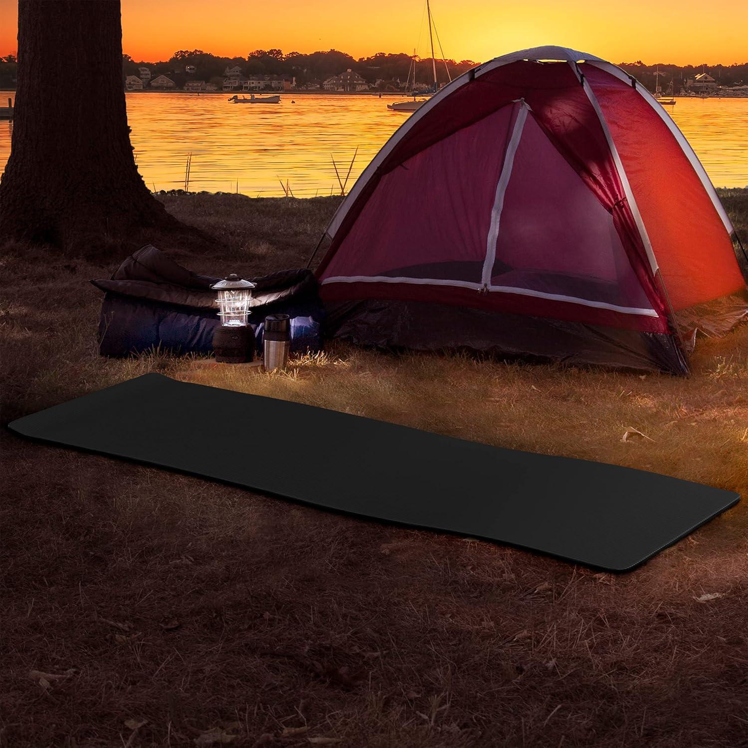 image:imageFoam Sleeping Pad Lightweight 05Inch Mat for Camping Cots Tents Backpacking and Yoga NonSlip and Waterproof with Handle by Wakeman Black