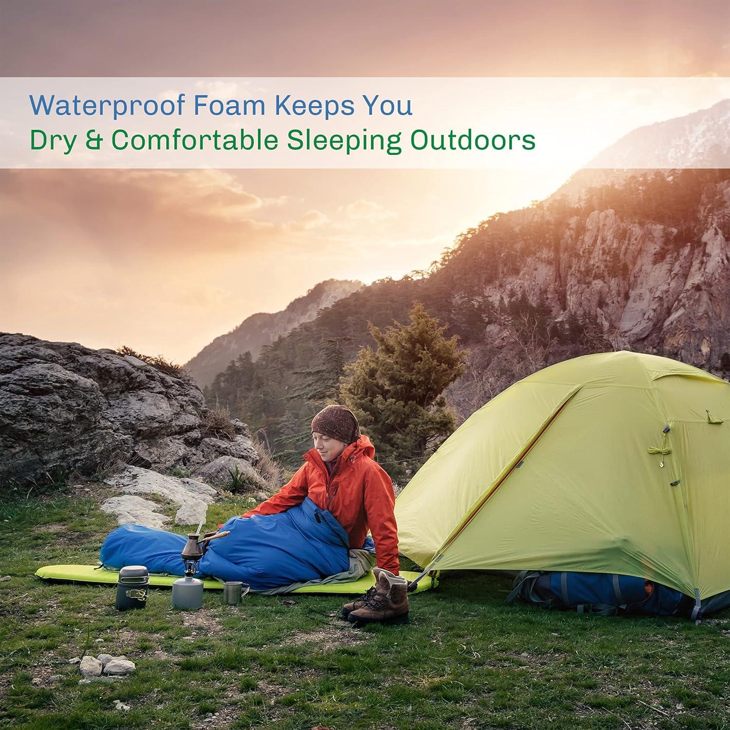 image:imageFoam Sleeping Pad Lightweight 05Inch Mat for Camping Cots Tents Backpacking and Yoga NonSlip and Waterproof with Handle by Wakeman Black