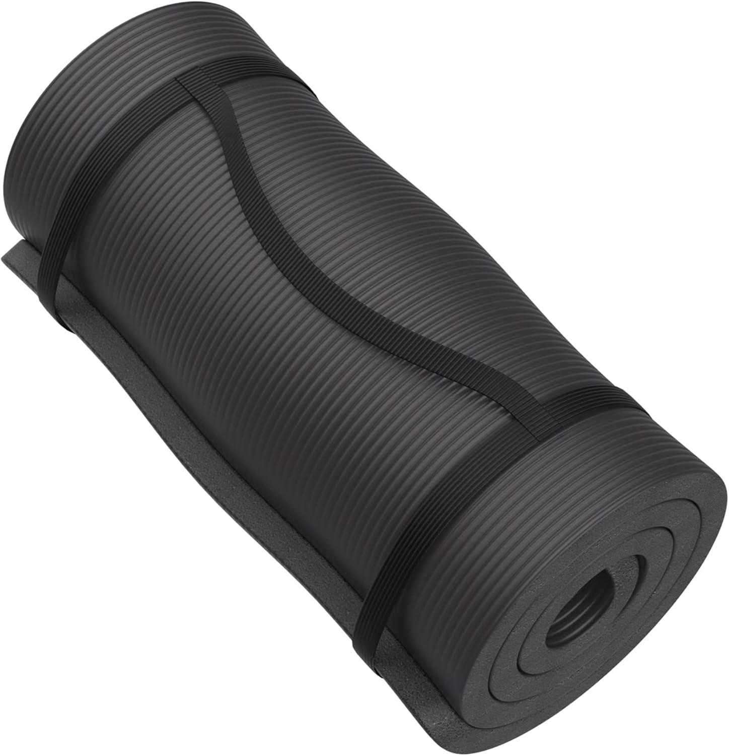 image:imageFoam Sleeping Pad for Camping 125InchThick Waterproof Sleep Pad with Carry Straps for Cots Tents or Sleepovers by Wakeman Outdoors BlackBlack