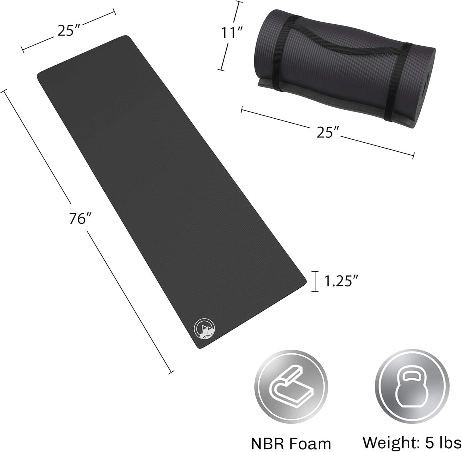 image:imageFoam Sleeping Pad for Camping 125InchThick Waterproof Sleep Pad with Carry Straps for Cots Tents or Sleepovers by Wakeman Outdoors BlackBlack
