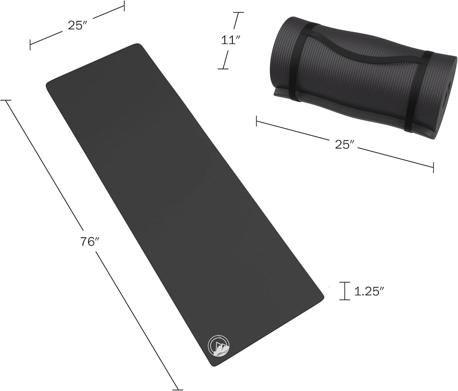 image:imageFoam Sleeping Pad for Camping 125InchThick Waterproof Sleep Pad with Carry Straps for Cots Tents or Sleepovers by Wakeman Outdoors BlackBlack