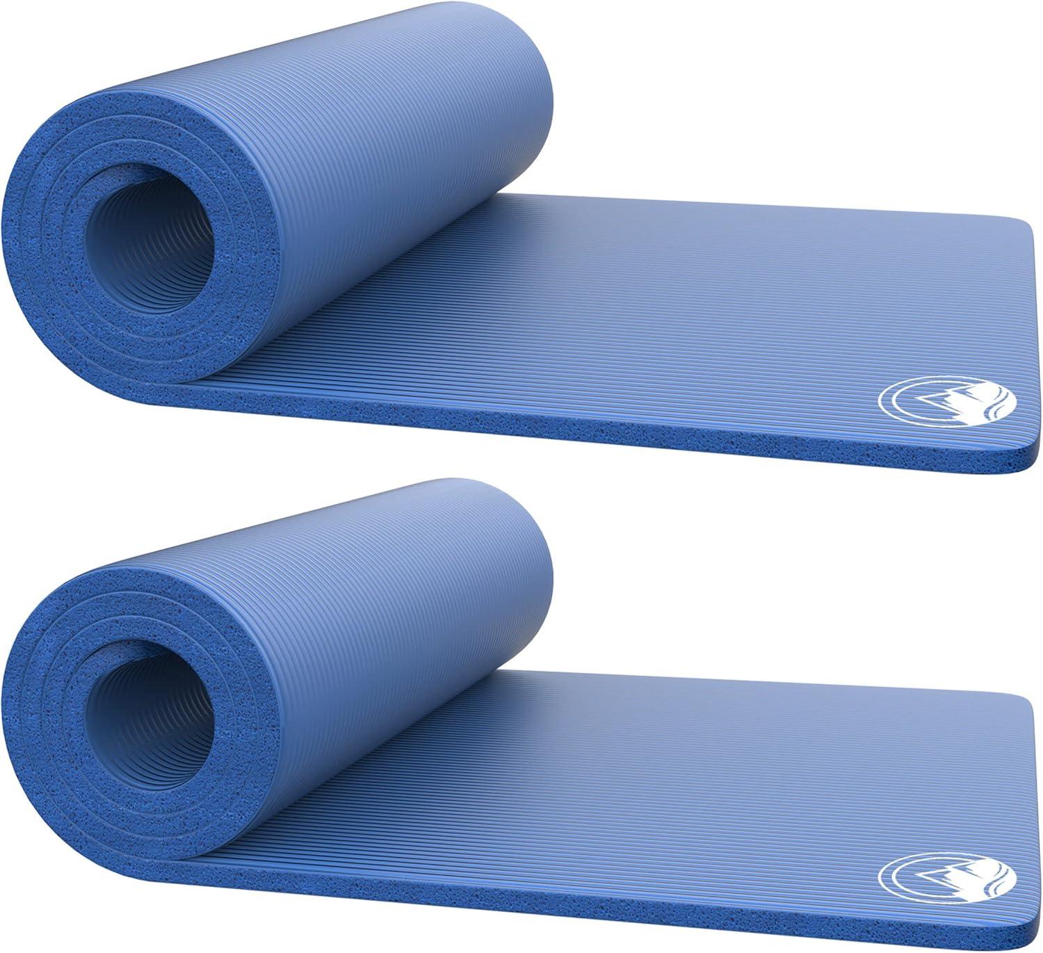 image:imageFoam Sleeping Pad for Camping 125InchThick Waterproof Sleep Pad with Carry Straps for Cots Tents or Sleepovers by Wakeman Outdoors BlackBlue