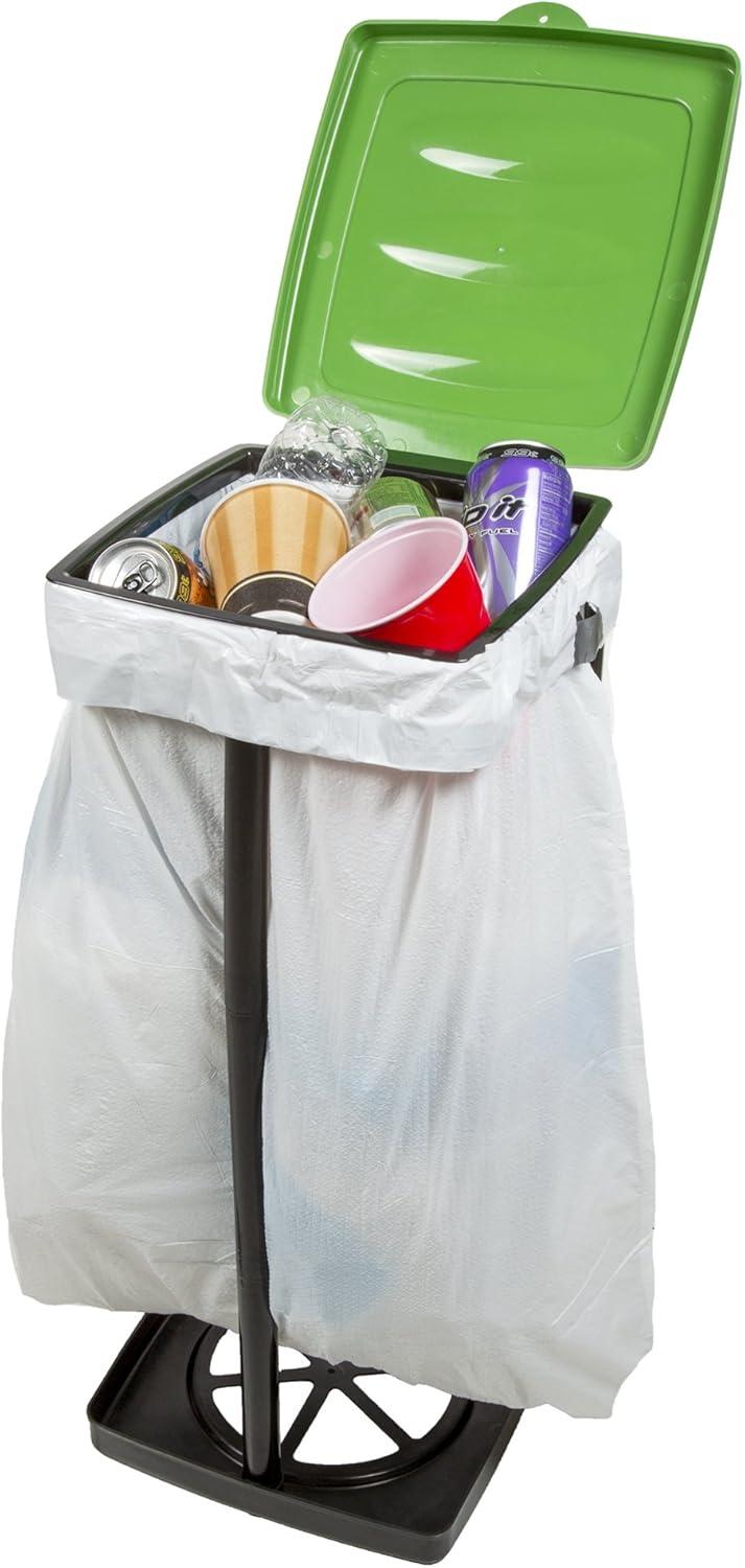 image:imagePortable Trash Bag Holder Collapsible 13Gallon Garbage Bin for IndoorOutdoor Use Camping Recycling and Parties Durable Plastic Trash Can by Wakeman Outdoors BlueGreen