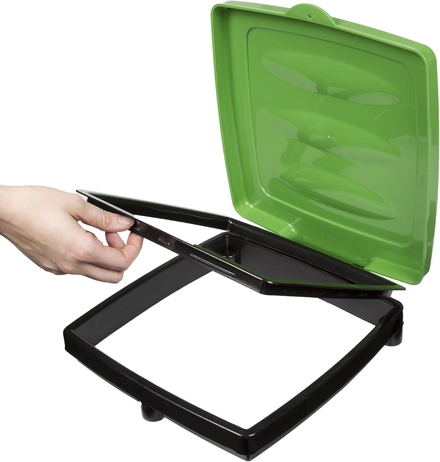 image:imagePortable Trash Bag Holder Collapsible 13Gallon Garbage Bin for IndoorOutdoor Use Camping Recycling and Parties Durable Plastic Trash Can by Wakeman Outdoors BlueGreen